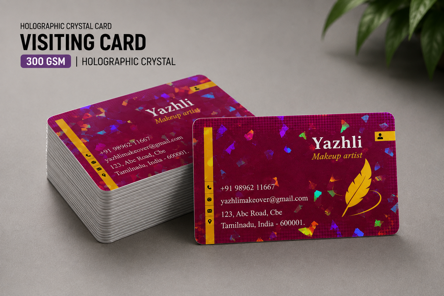 Holographic Crystal Visiting Card DS